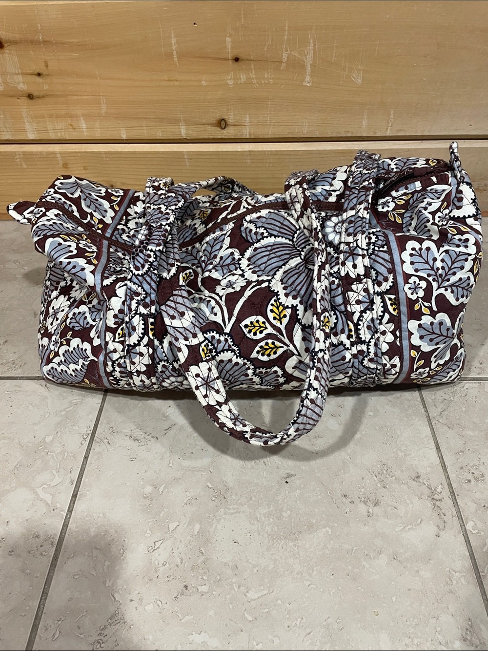 Vera Bradley Quilted Slate Blooms Weekender Bag